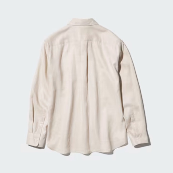 (NWOT) Uniqlo Premium Linen Shirt Natural - Picture 2 of 6